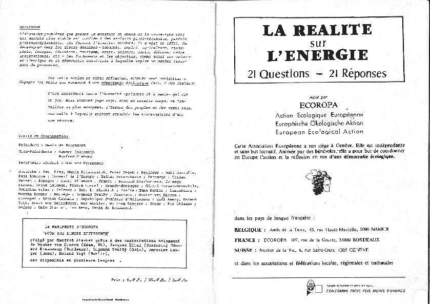 Les écologistes et l’Europe (1970-1985)